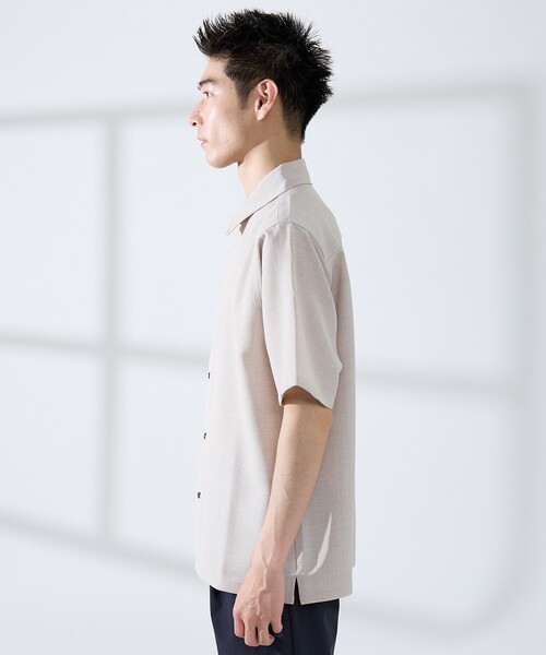 ABAHOUSE GRAY（アバハウスグレイ）の「【リネンライク】吸水速乾 半袖シャツ（シャツ/ブラウス・メンズ・ブルー/ホワイト/ライトベージュ/ブラウン/カーキ・46/48/50）」の8枚目の写真