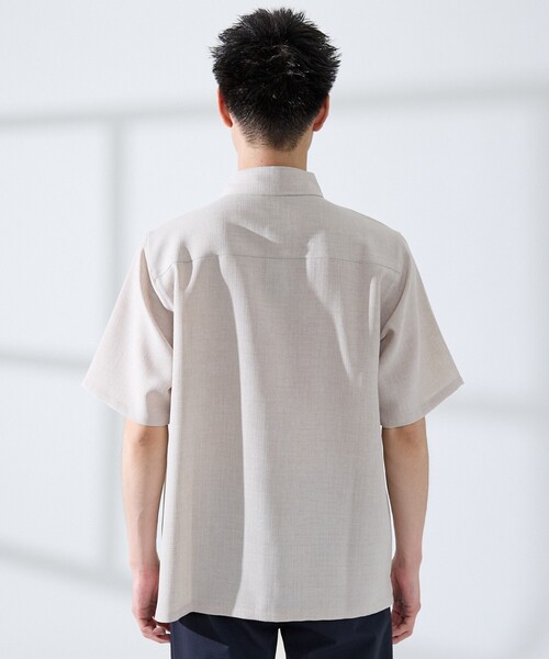 ABAHOUSE GRAY（アバハウスグレイ）の「【リネンライク】吸水速乾 半袖シャツ（シャツ/ブラウス・メンズ・ブルー/ホワイト/ライトベージュ/ブラウン/カーキ・46/48/50）」の9枚目の写真