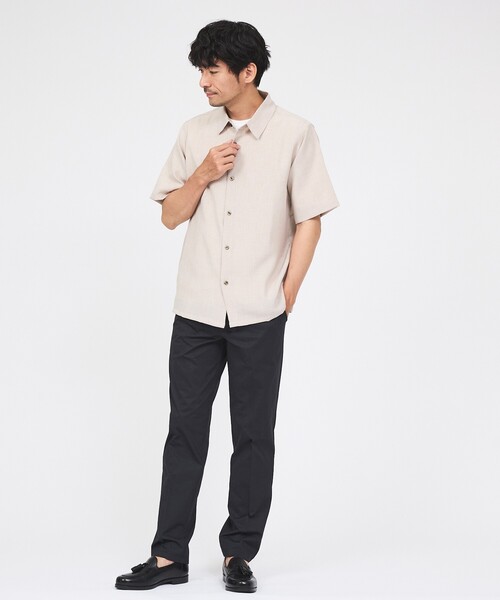 ABAHOUSE GRAY（アバハウスグレイ）の「【リネンライク】吸水速乾 半袖シャツ（シャツ/ブラウス・メンズ・ブルー/ホワイト/ライトベージュ/ブラウン/カーキ・46/48/50）」の15枚目の写真