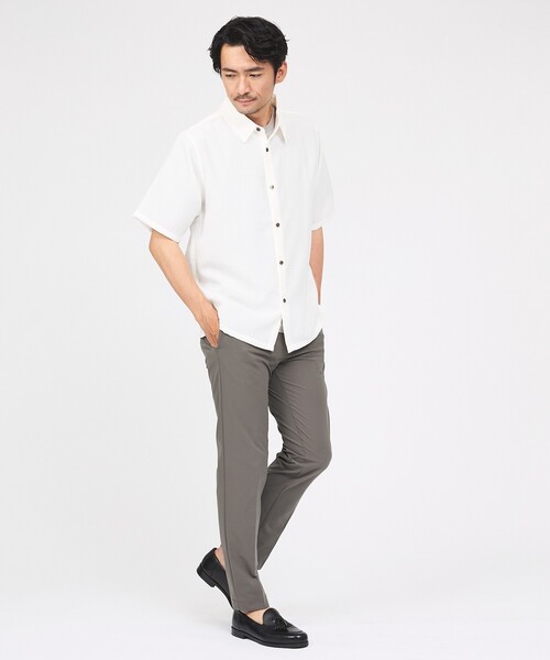 ABAHOUSE GRAY（アバハウスグレイ）の「【リネンライク】吸水速乾 半袖シャツ（シャツ/ブラウス・メンズ・ブルー/ホワイト/ライトベージュ/ブラウン/カーキ・46/48/50）」の20枚目の写真