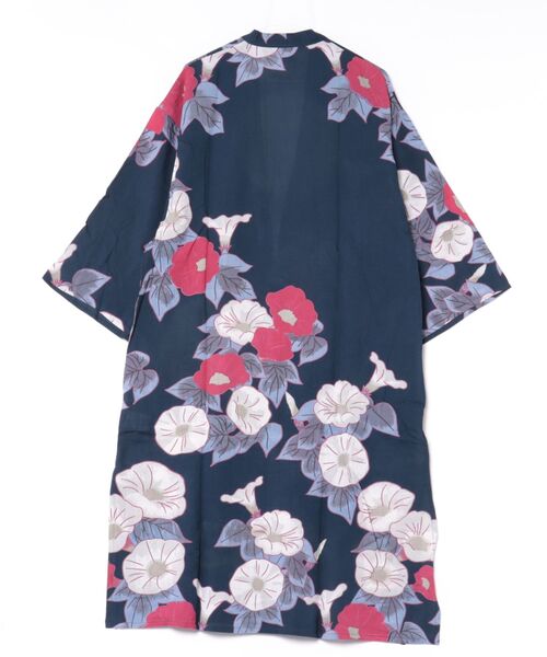 倭物やカヤ（ワモノヤカヤ）の「【倭物やカヤ】容花（かおばな）着物風UV羽織（カーディガン/ボレロ・レディース・ネイビー/キナリ・FREE）」の11枚目の写真