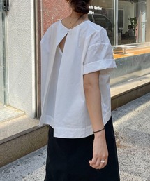 バックスリットシャツトップス