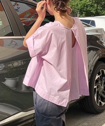バックスリットシャツトップス