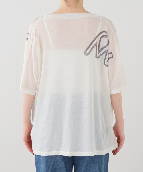 OPEN Yy(オープンワイワイ)の「【OPEN YY / オープンワイワイ】PHONETIC COWL NECK TEE(Tシャツ/カットソー・レディース・ホワイト・SMALL)」の7枚目の写真