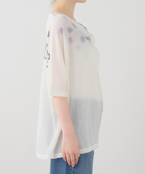 OPEN Yy(オープンワイワイ)の「【OPEN YY / オープンワイワイ】PHONETIC COWL NECK TEE(Tシャツ/カットソー・レディース・ホワイト・SMALL)」の6枚目の写真