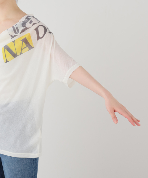 OPEN Yy(オープンワイワイ)の「【OPEN YY / オープンワイワイ】PHONETIC COWL NECK TEE(Tシャツ/カットソー・レディース・ホワイト・SMALL)」の5枚目の写真