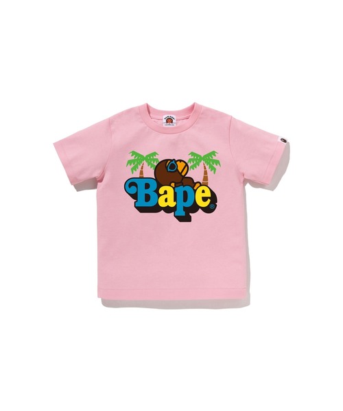 A BATHING APE(アベイシングエイプ)の「MILO ON BAPE SUMMER TEE(Tシャツ/カットソー・キッズ・イエロー/ブラック/ホワイト/ピンク・100/120/90/130/140/110)」の4枚目の写真