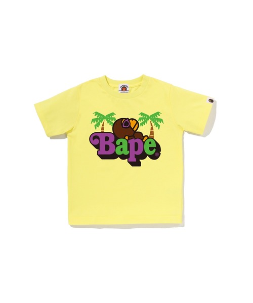 A BATHING APE(アベイシングエイプ)の「MILO ON BAPE SUMMER TEE(Tシャツ/カットソー・キッズ・イエロー/ブラック/ホワイト/ピンク・100/120/90/130/140/110)」の1枚目の写真