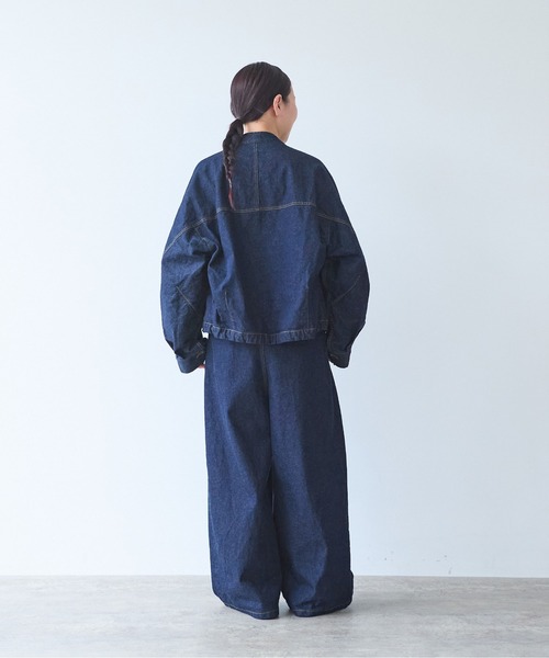 yuni(ユニ )の「Cotton 11oz denim back gum wide pants(デニムパンツ・レディース・ネイビー・M/S)」の5枚目の写真