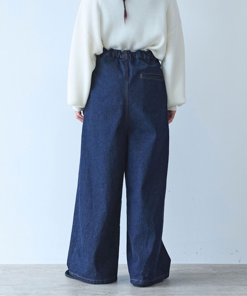 yuni(ユニ )の「Cotton 11oz denim back gum wide pants(デニムパンツ・レディース・ネイビー・M/S)」の11枚目の写真
