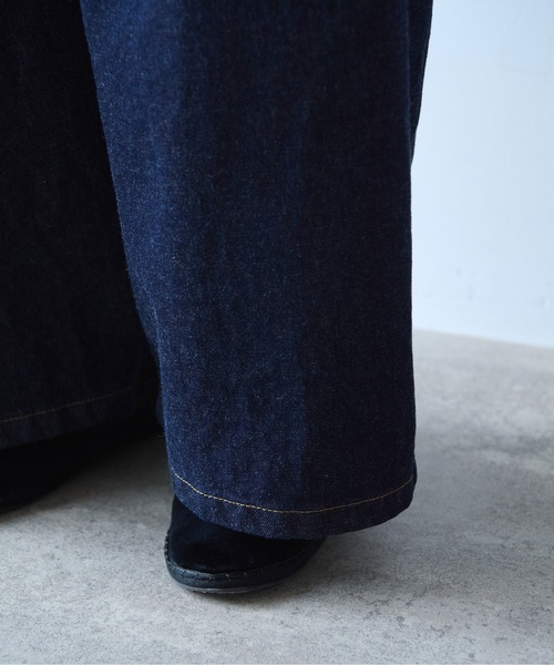 yuni(ユニ )の「Cotton 11oz denim back gum wide pants(デニムパンツ・レディース・ネイビー・M/S)」の19枚目の写真