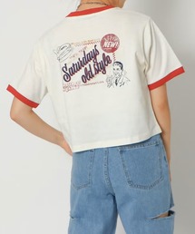 リンガーバックプリントTシャツ