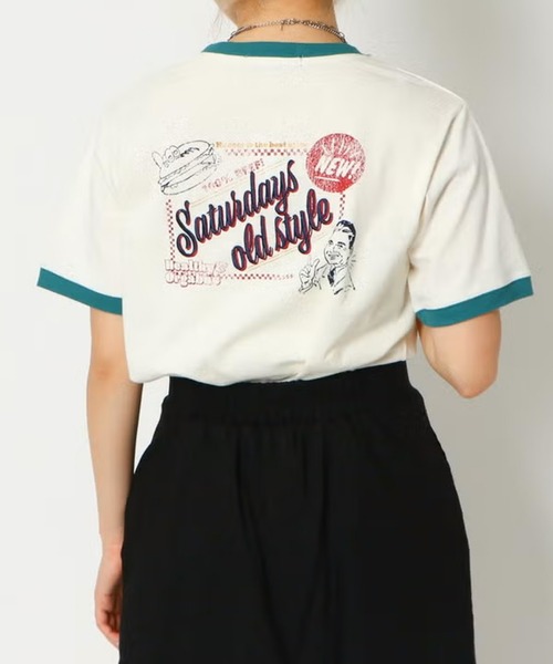 GORGE(ゴージ)の「リンガーバックプリントTシャツ(Tシャツ/カットソー・レディース・グリーン/レッド・F)」の1枚目の写真