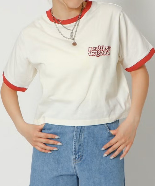GORGE(ゴージ)の「リンガーバックプリントTシャツ(Tシャツ/カットソー・レディース・グリーン/レッド・F)」の10枚目の写真