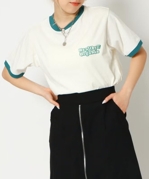GORGE(ゴージ)の「リンガーバックプリントTシャツ(Tシャツ/カットソー・レディース・グリーン/レッド・F)」の11枚目の写真
