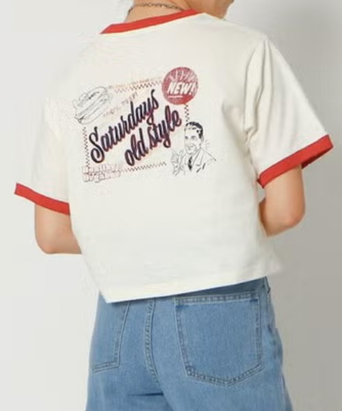 GORGE(ゴージ)の「リンガーバックプリントTシャツ(Tシャツ/カットソー・レディース・グリーン/レッド・F)」の12枚目の写真