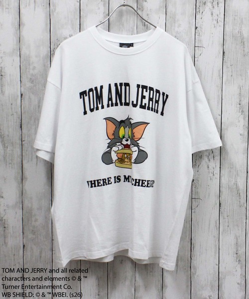 Tom&Jerry(トムアンドジェリー)の「TOM and JERRY オーバーサイズ半袖Tシャツ トム&ジェリー(Tシャツ/カットソー・メンズ・ベージュ/ベージュ系その他/ホワイト系その他2/ネイビー/ホワイト系その他3/ベージュ系その他3/グレー系その他2/ベージュ系その他2/オフホワイト/グレー系その他/チャコール/ダークグリーン/ホワイト系その他/グレー系その他3/ブルー系その他/グリーン系その他・XL/M/L)」の4枚目の写真