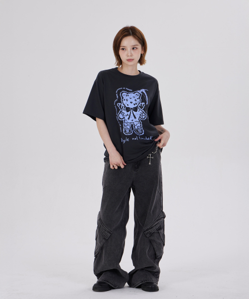 DYSFUNCT(ディスファンクト)の「ANGEL HAMMER BEAR T-SHIRT(CHARCOAL)(Tシャツ/カットソー・レディース・その他・SMALL/LARGE/MEDIUM)」の2枚目の写真