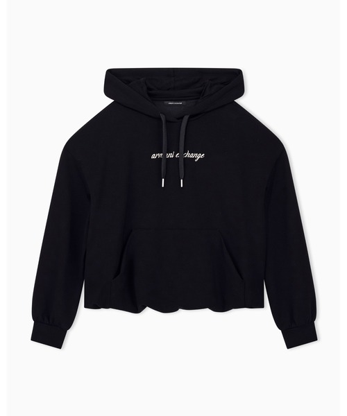 ARMANI EXCHANGE(アルマーニエクスチェンジ)の「【A|X アルマーニ エクスチェンジ】エンブロイダリーロゴ フーデッドスウェットシャツ(スウェット・レディース・ブラック・MEDIUM/SMALL)」の1枚目の写真
