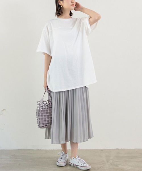 Flugge(フラッジー)の「サイドスリット半袖カットソー(Tシャツ/カットソー・レディース・ブルー/グレー/ブラック/ホワイト・FREE)」の15枚目の写真