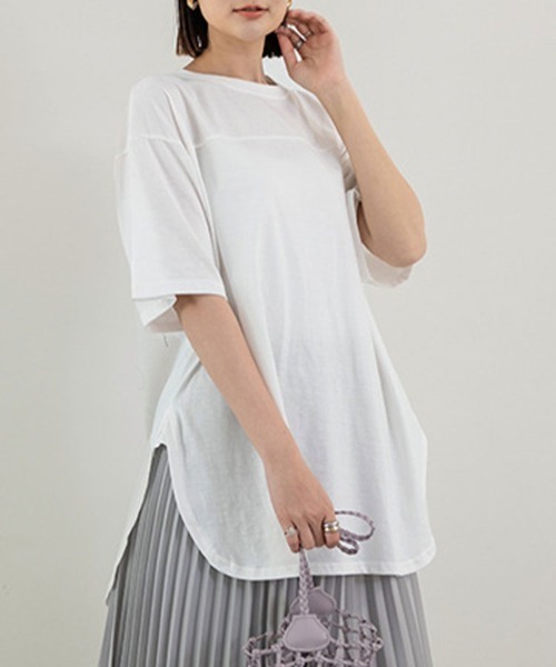 Flugge(フラッジー)の「サイドスリット半袖カットソー(Tシャツ/カットソー・レディース・ブルー/グレー/ブラック/ホワイト・FREE)」の17枚目の写真