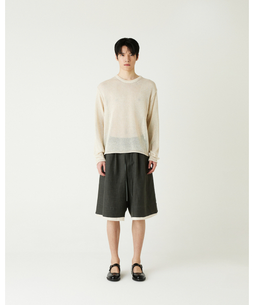 THEENDQUESTION（ジエンドクエスチョン）の「Linen blend half pants / KHAKI（その他パンツ・レディース・その他・1/2）」の3枚目の写真