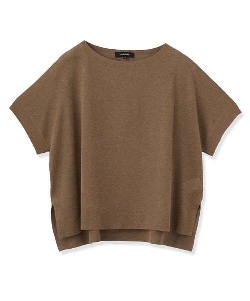 UNTITLED(アンタイトル)の「【アンサンブル可/品のある透け感】Tシャツ風ニットトップス(ニット/セーター・レディース・ナチュラル/パープル系/グレー/ブラウン系・00/02/04/44/48)」の5枚目の写真