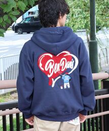 BEN DAVIS（ベンデイビス）の「【BEN DAVIS(ベンデイビス)】HEARTY GORILLA ZIP HOODIE   ジップパーカー フード ハート シェニール 刺繍 裏起毛 ユニセックス（パーカー）」