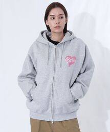 BEN DAVIS（ベンデイビス）の「【BEN DAVIS(ベンデイビス)】HEARTY GORILLA ZIP HOODIE   ジップパーカー フード ハート シェニール 刺繍 裏起毛 ユニセックス（パーカー）」