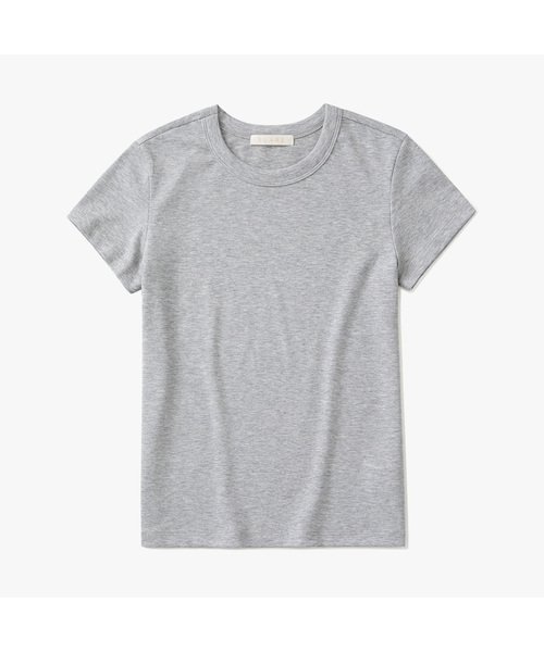 SUARE WOMEN(スアレウーマン)の「(ウィメンズ)ソフトリブスリムTシャツ - 4COLOR(Tシャツ/カットソー・レディース・ライトグレー/ライトブルー/ブラック/アイボリー・SMALL/MEDIUM/LARGE)」の4枚目の写真
