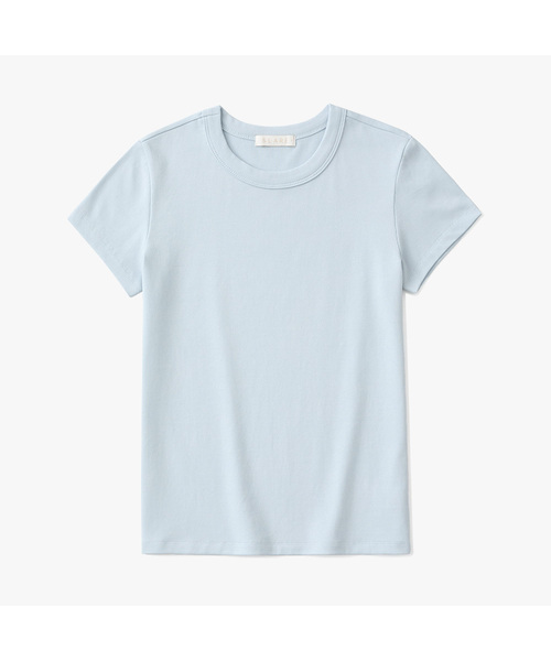 SUARE WOMEN(スアレウーマン)の「(ウィメンズ)ソフトリブスリムTシャツ - 4COLOR(Tシャツ/カットソー・レディース・ライトグレー/ライトブルー/ブラック/アイボリー・SMALL/MEDIUM/LARGE)」の1枚目の写真