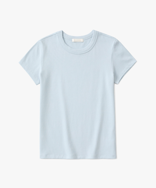 SUARE WOMEN(スアレウーマン)の「(ウィメンズ)ソフトリブスリムTシャツ - 4COLOR(Tシャツ/カットソー・レディース・ライトグレー/ライトブルー/ブラック/アイボリー・SMALL/MEDIUM/LARGE)」の6枚目の写真