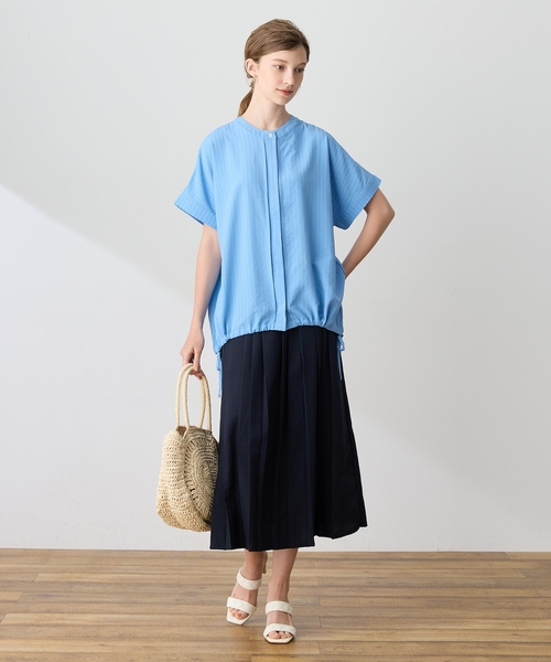 LE SOUK HOLIDAY(ルスークホリデー)の「トリコット裾ドロストブラウス【接触冷感・UVカット】(シャツ/ブラウス・レディース・ブルー/ブラック・M/L)」の14枚目の写真