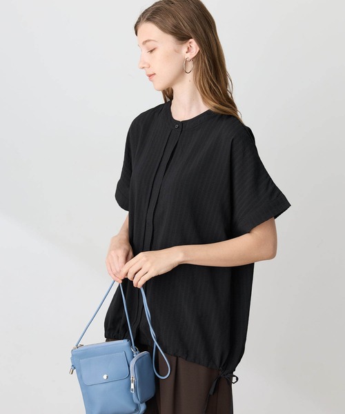 LE SOUK HOLIDAY(ルスークホリデー)の「トリコット裾ドロストブラウス【接触冷感・UVカット】(シャツ/ブラウス・レディース・ブルー/ブラック・M/L)」の7枚目の写真