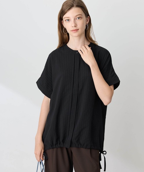 LE SOUK HOLIDAY(ルスークホリデー)の「トリコット裾ドロストブラウス【接触冷感・UVカット】(シャツ/ブラウス・レディース・ブルー/ブラック・M/L)」の8枚目の写真