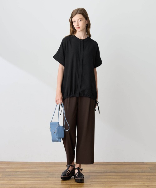 LE SOUK HOLIDAY(ルスークホリデー)の「トリコット裾ドロストブラウス【接触冷感・UVカット】(シャツ/ブラウス・レディース・ブルー/ブラック・M/L)」の10枚目の写真