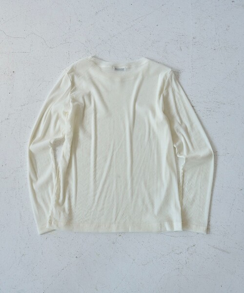 coen(コーエン)の「シアーメッシュ フロッキーストライプロンT(Tシャツ/カットソー・レディース・ブラック/オフホワイト/ダークブラウン・M/L)」の5枚目の写真