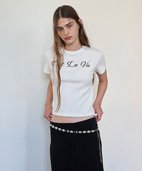 AENE（エイネ）の「フラッフィーレタリングTシャツ（メランジグレー）（Tシャツ/カットソー・レディース・ホワイト/ライトグレー/ネイビー・FREE）」の5枚目の写真