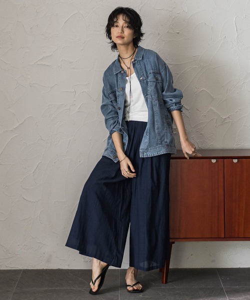 MAYSON GREY(メイソングレイ)の「エアリーボイルフレアパンツ(その他パンツ・レディース・ネイビー/ベージュ/ブラウン・M)」の16枚目の写真