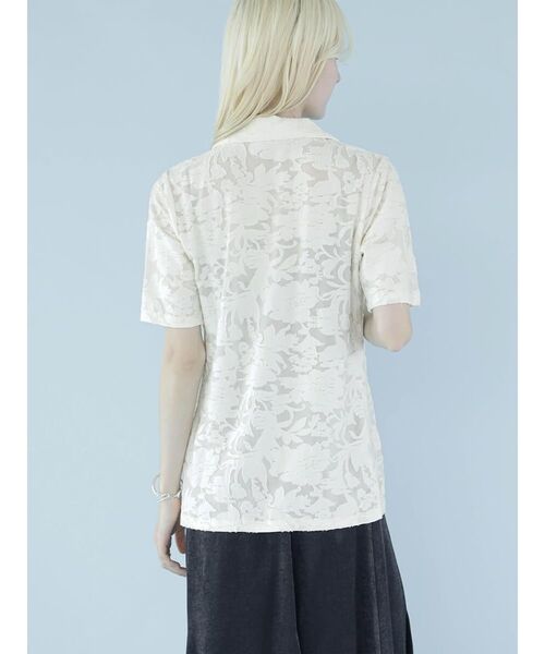 :ETHROF(イーサオブ)の「FLOWER JACQUARD SHEER SHIRT(その他トップス・レディース・ブラック/アイボリー・FREE)」の11枚目の写真