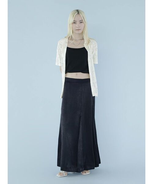 :ETHROF(イーサオブ)の「FLOWER JACQUARD SHEER SHIRT(その他トップス・レディース・ブラック/アイボリー・FREE)」の12枚目の写真