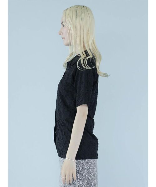 :ETHROF(イーサオブ)の「FLOWER JACQUARD SHEER SHIRT(その他トップス・レディース・ブラック/アイボリー・FREE)」の14枚目の写真