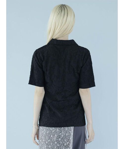 :ETHROF(イーサオブ)の「FLOWER JACQUARD SHEER SHIRT(その他トップス・レディース・ブラック/アイボリー・FREE)」の15枚目の写真
