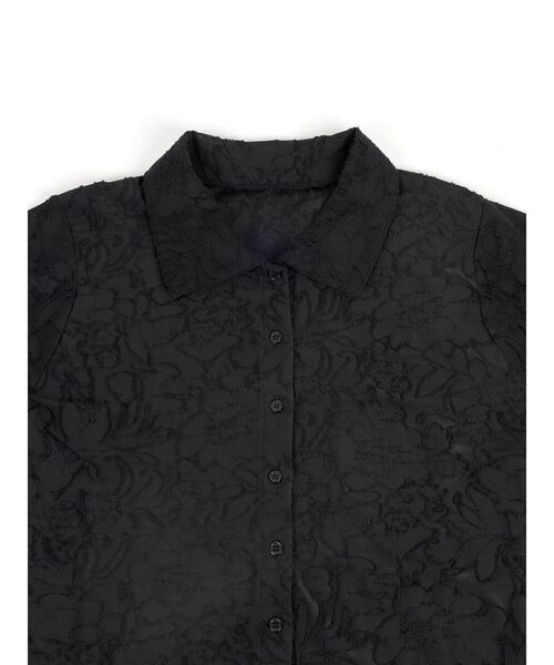 :ETHROF(イーサオブ)の「FLOWER JACQUARD SHEER SHIRT(その他トップス・レディース・ブラック/アイボリー・FREE)」の16枚目の写真