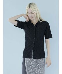 FLOWER JACQUARD SHEER SHIRT