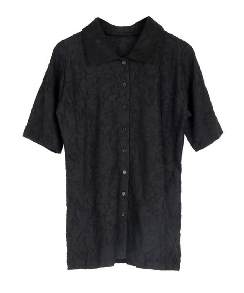 :ETHROF(イーサオブ)の「FLOWER JACQUARD SHEER SHIRT(その他トップス・レディース・ブラック/アイボリー・FREE)」の22枚目の写真