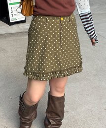 フリルヘムドットミニスカート