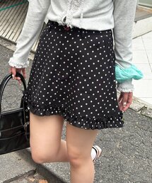 フリルヘムドットミニスカート