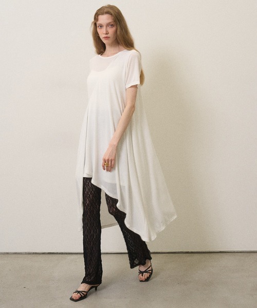 MIELI INVARIANT(ミエリインヴァリアント)の「Wrap Covered Tunic(Tシャツ/カットソー・レディース・ホワイト/ブラック・FREE)」の3枚目の写真