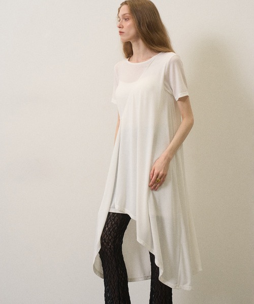 MIELI INVARIANT(ミエリインヴァリアント)の「Wrap Covered Tunic(Tシャツ/カットソー・レディース・ホワイト/ブラック・FREE)」の15枚目の写真